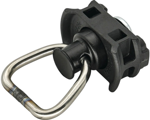 Endbeschlag für Zurrschienen, Single Stud Fitting mit Ring aus Kunststoff und Stahl.