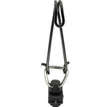 Single-Stud-Fitting für Airline-Schienen aus Metall und Kunststoff, schwarz und silberfarben.