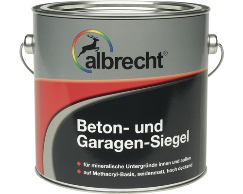Albrecht Beton- und Garagensiegel Bodenbeschichtung steingrau 2,5 L Albrecht Beton- und Garagen-Siegel in einem Metalleimer