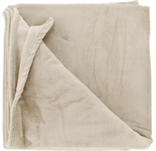 Beige Kuscheldecke aus weichem Fleece, zusammengelegt