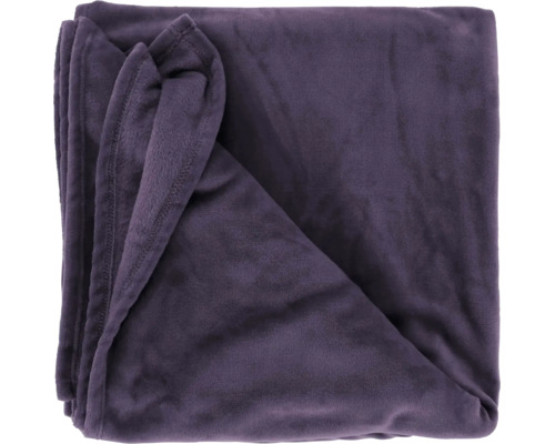 Lila Kuscheldecke aus weichem Fleece-Material, zusammengefaltet.