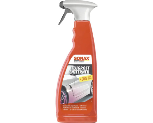 SONAX Flugrostentferner in der Sprühflasche für Fahrzeuglack und lackierte Kunststoffe zur Entfernung von Flugrost und Industriestaub.