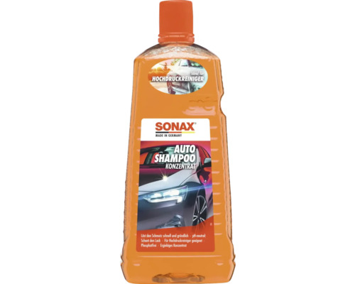 Sonax Auto Shampoo Konzentrat in der Flasche, ideal für die Autowäsche und Hochdruckreiniger.