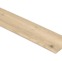 Bodenplanke in heller Eichenoptik mit sichtbarer Holzmaserung und Ästen.