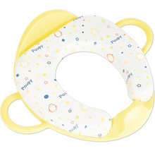 Toilettentrainer für Kinder mit gepolsterter Sitzfläche, Haltegriffen und Pinguin-Motiv.