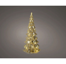 Weihnachtsbaum aus Glas mit LED-Beleuchtung in Goldoptik.