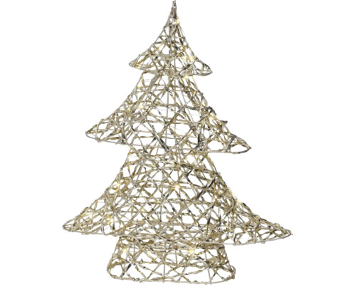 Weihnachtsbaum aus Drahtgeflecht mit integrierten warmweißen LED-Lampen für die Innendekoration.