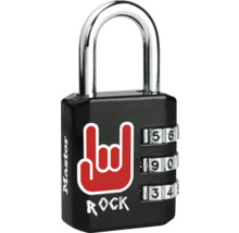 Master Lock Zahlenschloss mit dreistelliger Kombination und Rock-Hand-Symbol.