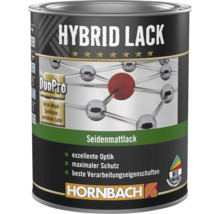 Hornbach Hybrid Lack Seidenmattlack mit DuoPro Technologie für maximalen Schutz und exzellente Optik. Hornbach Logo.