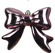 Weihnachtsbaumanhänger in Form einer Schleife, rosa glänzend mit Aufhängeöse.