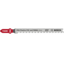 Bosch Stichsägeblatt T102H PRO für Kunststoff PVC und PMMA, sauberer Schnitt, T-Schaft