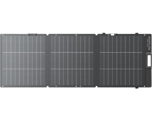 Tragbares EcoFlow Solarpanel bestehend aus drei klappbaren Segmenten für die mobile Stromversorgung.