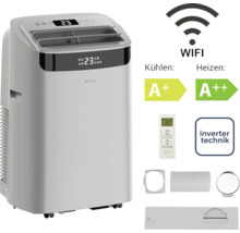 Mobiles Klimagerät BE COOL mit WLAN, Kühlen Energieklasse A plus, Heizen Energieklasse A plus plus, Inverter Technik und Zubehör.