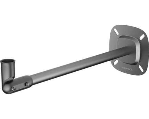 Roborock Wandhalterung für Zubehör, grauer Kunststoff, langer Arm mit Montageplatte und winkligem Ende.