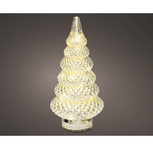 Beleuchteter LED-Christbaum aus strukturiertem Glas mit warmweißem Licht.