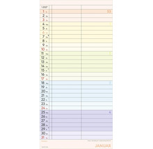 Wandkalender Jänner 2027 mit Spalten für Termine, Kalenderwochen und Feiertagsübersicht.