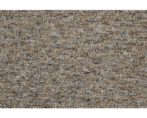 Teppichboden mit melierter Schlingenoberfläche in Beige und Braun.