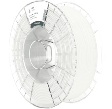 Extrudr PETG Filament für 3D-Drucker, 1,75 Millimeter, 1100 Gramm, weiß, transparente Spule, Extrudr Logo.