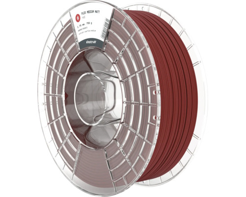Extrudr 3D-Drucker Filament Flex Medium Matt, 1,75 Millimeter, 750 Gramm, auf transparenter Spule.