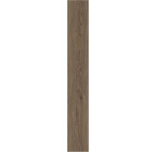 Bodenplanke mit Holzmaserung und Astlöchern in Eichenoptik.