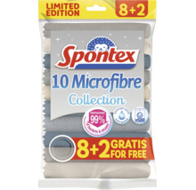 Spontex Mikrofaser-Tücher Set bestehend aus 10 Stück, entfernt 99 Prozent der Bakterien und Viren.