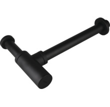 Flaschensiphon aus Metall in Schwarz für Waschbecken.