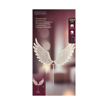 Lumineo LED-Dekorationsleuchte Engelsflügel, 195 Zentimeter hoch, 1064 warmweiße LEDs, 8-Stunden-Timer, Standfuß für innen.
