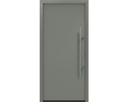 Haustür EcoStar ISOPRO IP 010 1100 x 2100 mm Rechts RAL 9007 graualuminium matt inkl. Beschlag-Set,Edelstahl Stangengriff,Sicherheitsprofilzylinder mit 5 Schlüsseln Graue Haustür mit Edelstahlgriff