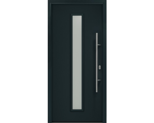 Haustür EcoStar ISOPRO IP 020 S 1100 x 2100 mm Rechts RAL 7016 anthrazitgrau inkl. Beschlag-Set,Edelstahl Stangengriff,Sicherheitsprofilzylinder mit 5 Schlüsseln Haustür mit Glaseinsatz und Griffstange