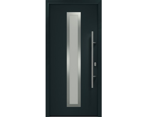 Haustür EcoStar ISOPRO IP 700S 1100 x 2100 mm Rechts RAL 7016 anthrazitgrau inkl. Beschlag-Set,Edelstahl Stangengriff,Sicherheitsprofilzylinder mit 5 Schlüsseln Haustür mit Glaseinsatz und Griff