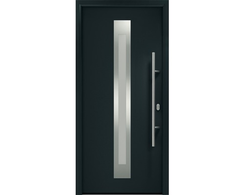 Haustür EcoStar ISOPRO IP 770S 1100 x 2100 mm Rechts RAL 7016 anthrazitgrau inkl. Beschlag-Set,Edelstahl Stangengriff,Sicherheitsprofilzylinder mit 5 Schlüsseln Moderne Haustür mit Edelstahlgriff und Glaseinsatz