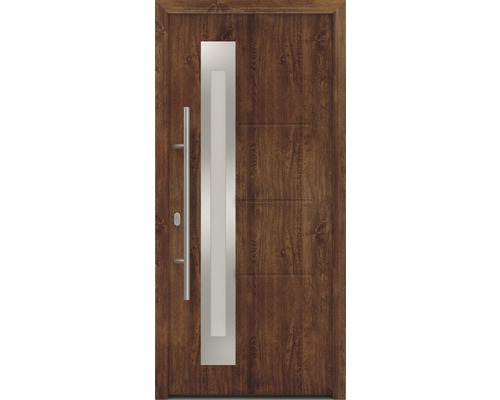 Haustür EcoStar ISOPRO IP 780S 1100 x 2100 mm Links dark oak inkl. Beschlag-Set,Edelstahl Stangengriff,Sicherheitsprofilzylinder mit 5 Schlüsseln