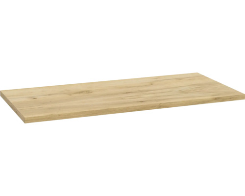 Rechteckiger Regalboden mit Holzdekor in Eiche hell Optik.