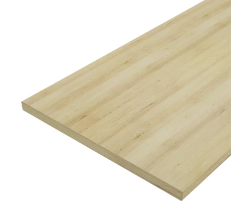 Leimholzplatte aus Massivholz mit sichtbarer Holzmaserung.