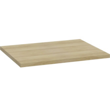 Rechteckiger Regalboden aus Holz mit Maserung.