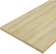 Massivholzplatte aus hellem Holz mit sichtbarer Maserung für den Möbelbau oder Innenausbau.
