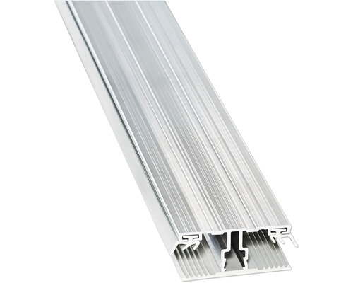 Geriffeltes Aluminiumprofil mit Klick-System für Bodenbeläge.