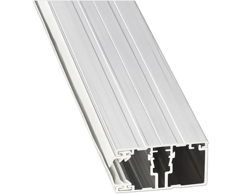 Aluminiumprofil mit Führungsschienen und Hohlkammer für Bauarbeiten.