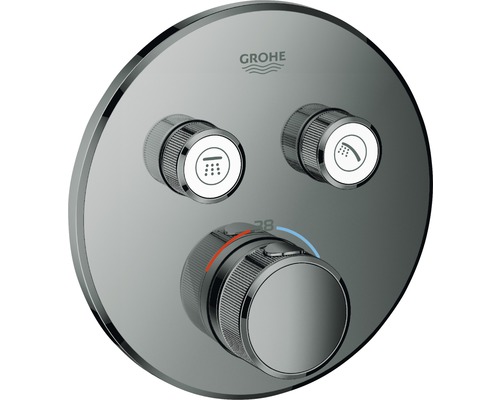Unterputz-Brausemischer Grohe Grohtherm SmartControl hard graphite 29119A00 Grohe Armatur mit drei Drehknöpfen für Dusche