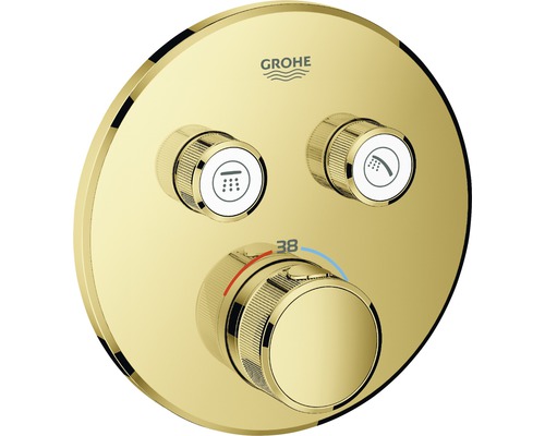 Thermostat-Brausearmatur Grohe Grohtherm SmartControl cool sunrise 29119GL0 Grohe Armatur zur Wandmontage mit zwei Ventilen und einem Temperaturregler