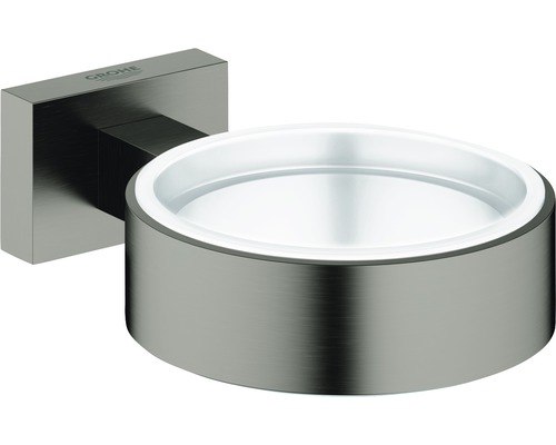 Halter für Becher Grohe Essentials Cube anthrazit/schwarz gebürstet 40508AL1 Grohe Seifenhalter zur Wandmontage