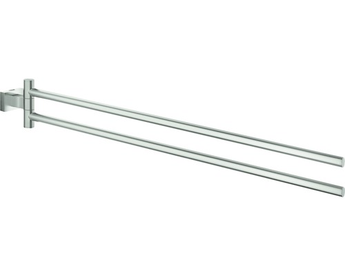 Handtuchstange Grohe Essentials Cube 6,9x43,9x4,2 cm Schwenkbar edelstahl matt Schwenkbarer Handtuchhalter mit zwei Armen zur Wandmontage