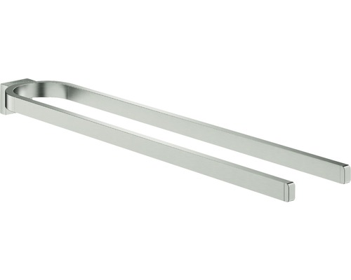Handtuchstange Grohe Selection Starr 7,5x41,1x3 cm anthrazit/schwarz gebürstet Handtuchhalter aus Metall mit zwei Stangen