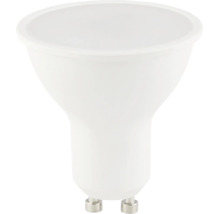 Weiße LED-Reflektorlampe mit GU10-Sockel.