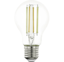 LED-Filament-Leuchtmittel in Birnenform aus klarem Glas mit E27-Sockel.