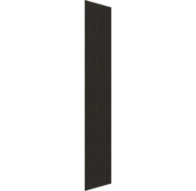 Seitenwand für Schrank mit dunkler Holzmaserung.