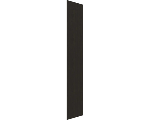Seitenwand für Schrank mit dunkler Holzmaserung.