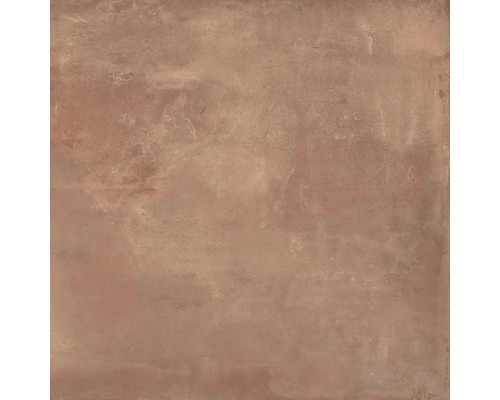 Feinsteinzeugfliese in Betonoptik Terracotta matt.