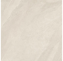 Beige Feinsteinzeugfliese in Natursteinoptik mit dezenter Maserung.