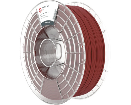 Spule mit rotem PLA NX2 Matt Filament von Extrudr, 1,75 Millimeter Durchmesser, 1000 Gramm für 3D-Drucker.